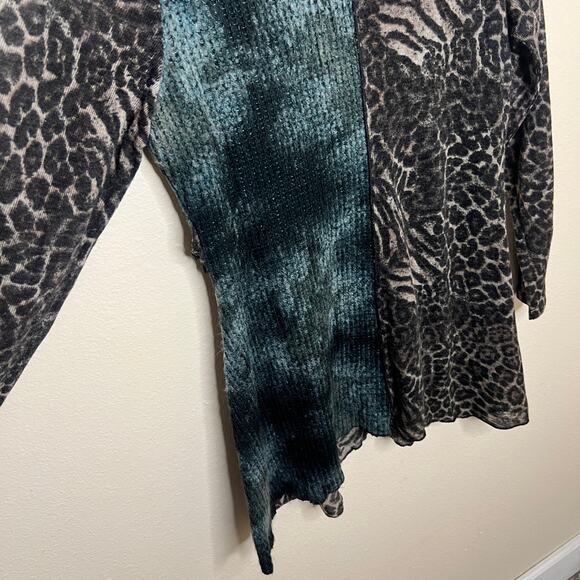 Adore Brown Gray Animal Print Tunic Medium - Picture 7 of 10